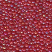 Miyuki Tropfen Perlen 2,8mm 0140FR transparent rainbow matt Red 9gr.